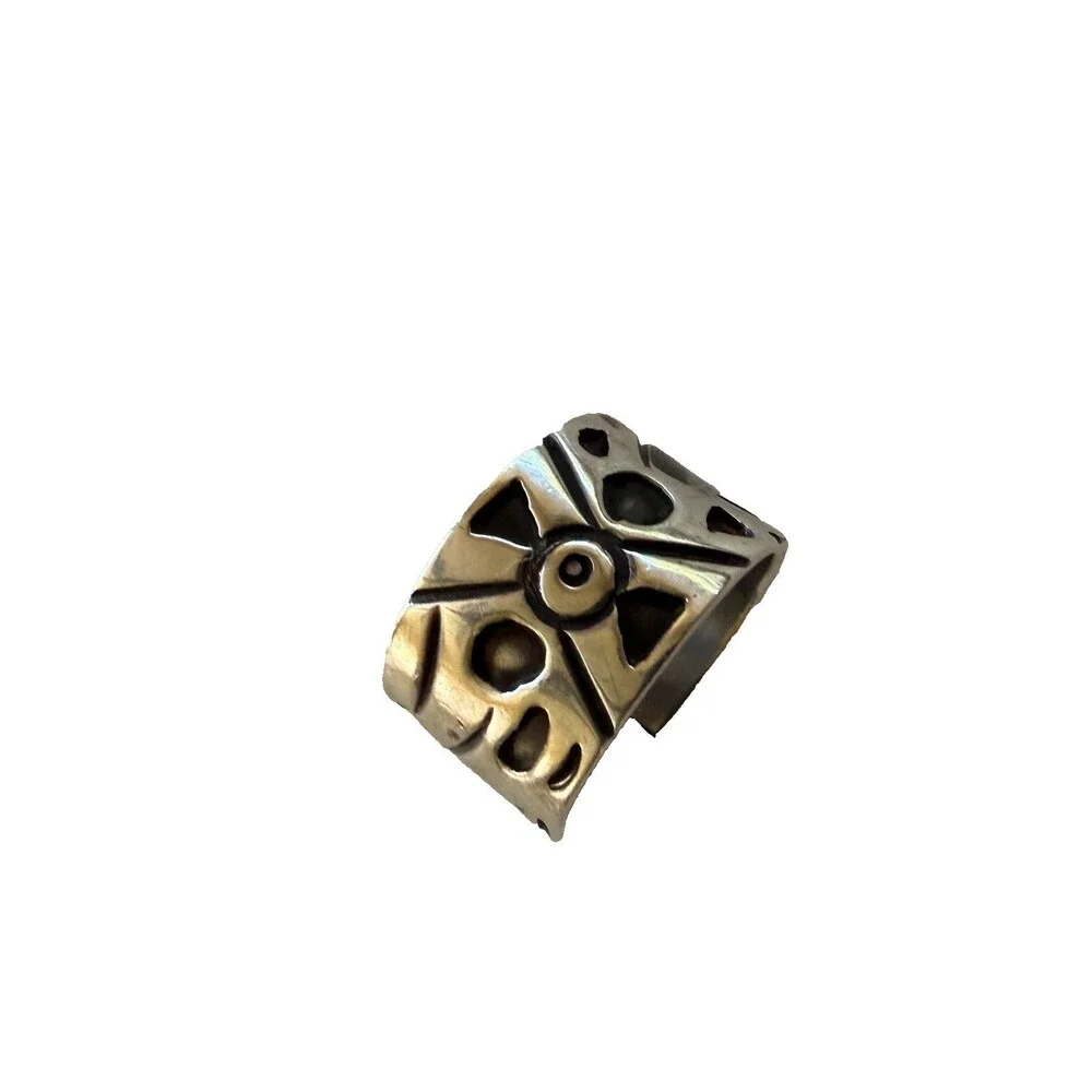 New Vintage Taxco Eched Sterling Silver Band Ring Size 9.5